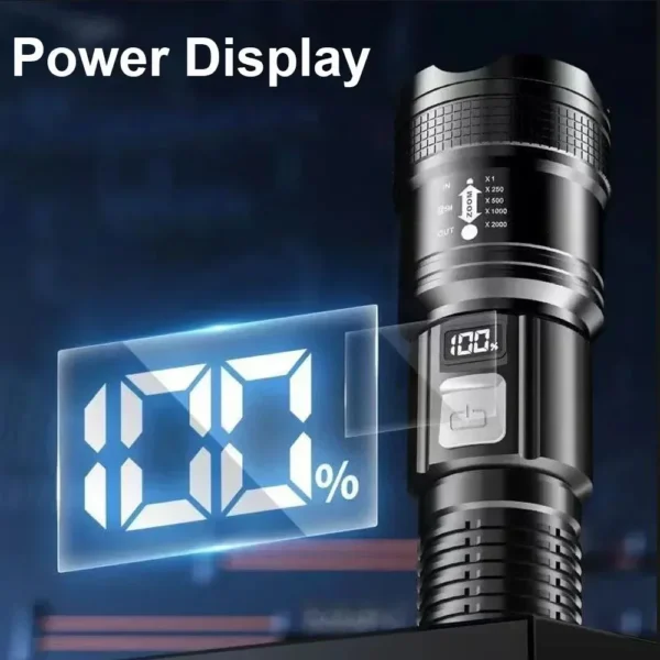 High Strong Power Led Flashlights Tactical Flash Light Torch Ultra Bright Lamp USB Charging Camping Fishing Defensa Zoom Lantern - Image 5