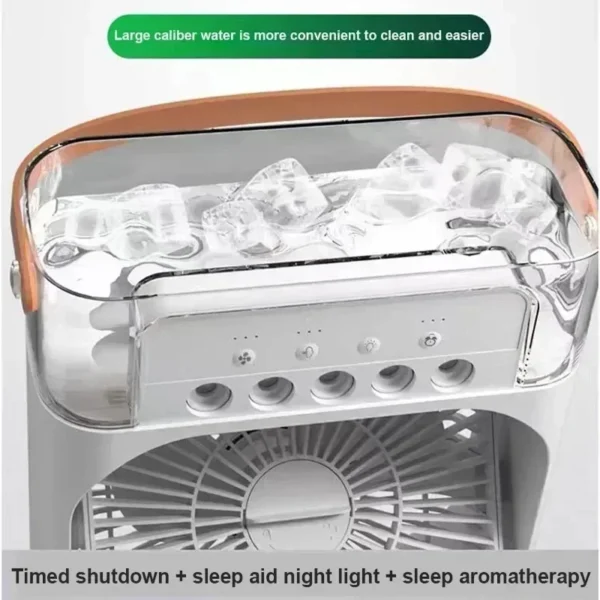 New 3 In 1 Fan AIr Conditioner Household Mini Air Cooler LED Night Light Portable Humidifier Air Adjustment Fan Office Home Fan - Image 12