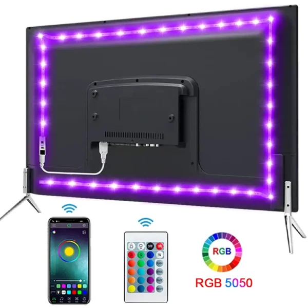 Bluetooth LED Strip Lights Smart SMD 5050 APP Remote Control Flexible Ribbon Diode Lamp Tape TV Backlights Game Room Home Decor - Image 18