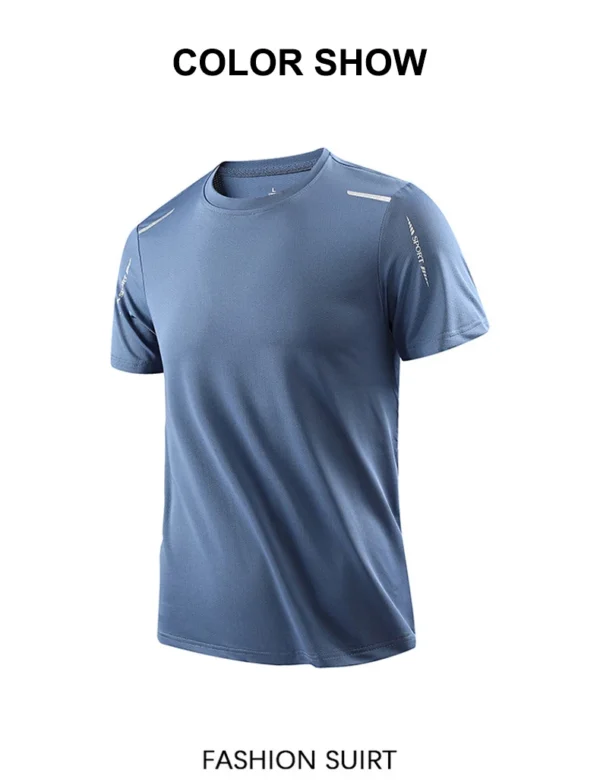 CHRLCK Men's Running Quick Drying T-shirts Breathable Hiking Fishing Tees Soft Elasticity Outdoor Sports Short Shirt Summer - Image 16