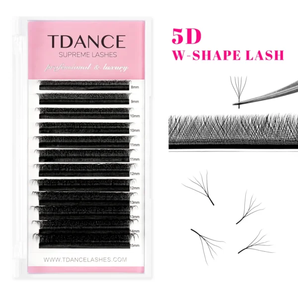 TDANCE 3D 4D 5D 6D Premade Fans Eyelash Extension W Style Faux Mink Natural Soft Bloom Lash Automatic Flowering Volume Eyelashes - Image 9