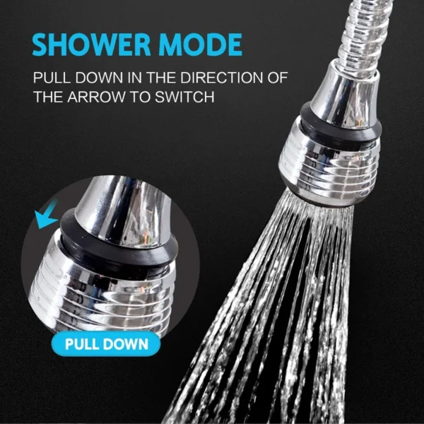 Kitchen Stainless Steel Faucet Sprinkler Water-saving Device Lengthening Rotating Splash Proof Sprinkler Spray Extender Bubbler - Image 8