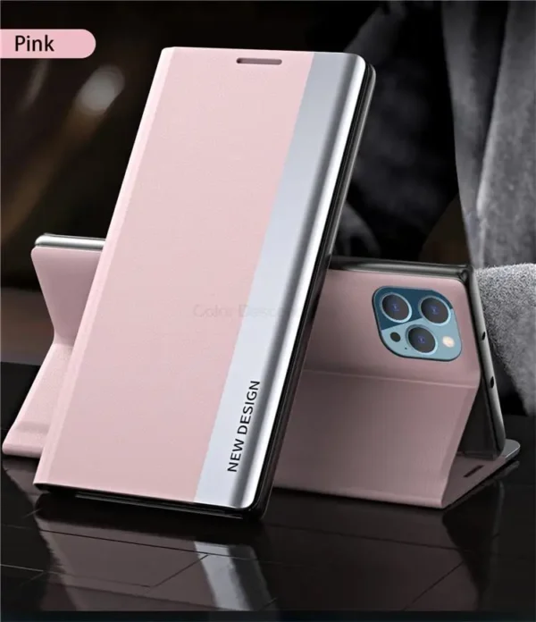 For Iphone 15 Pro Max Case Luxury Plating Leather Flip Cover For I Phone 15 Iphone15 ProMax 15Pro Plus Magnetic Stand Book Coque - Image 28