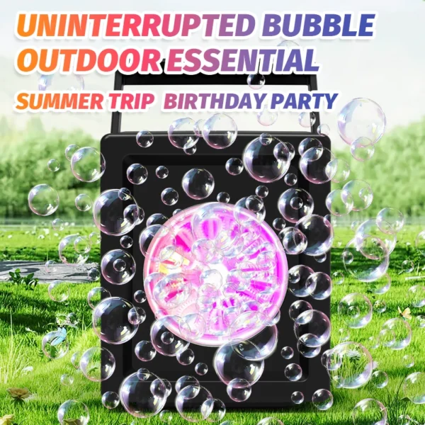 10 hole fully automatic bubble blowing handheld electric bubble machine toy outdoor birthday without battery and bubble water - Image 3