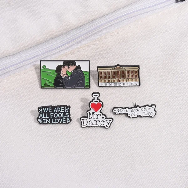 Pride and Prejudice Enamel Pin I Love Mr Darcy Cartoon Metal Brooches Romantic Lover Story Film Lapel Badge Gift for Friends - Image 13
