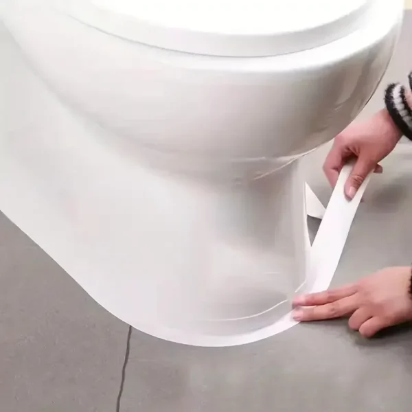 1 Roll of Waterproof White PVC Self-Adhesive Tape - Perfect for Bathroom, Sink & Kitchen - Super Strong Stickiness! - Image 5