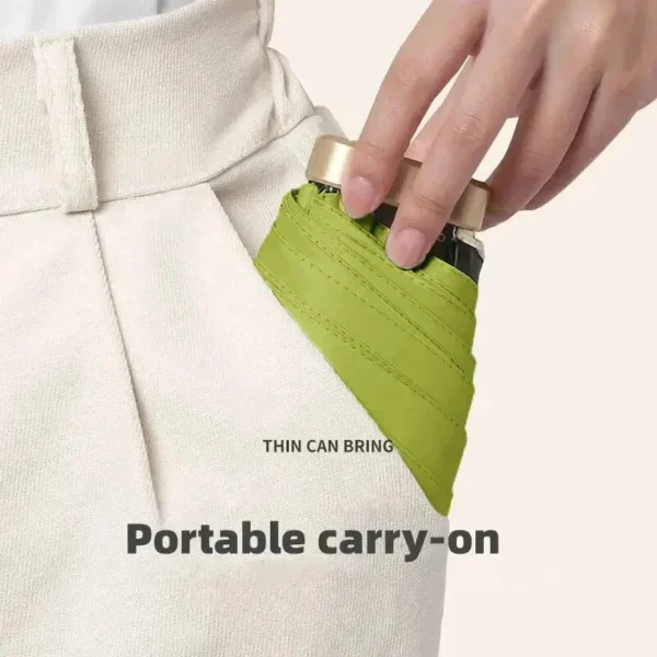 1Pc 55% Off Mini Sun Umbrella Pocket Rain Umbrella Vinyl Folding UV Ultraviolet Protection Sun Shade Pocket Parasol Capsule - Image 3