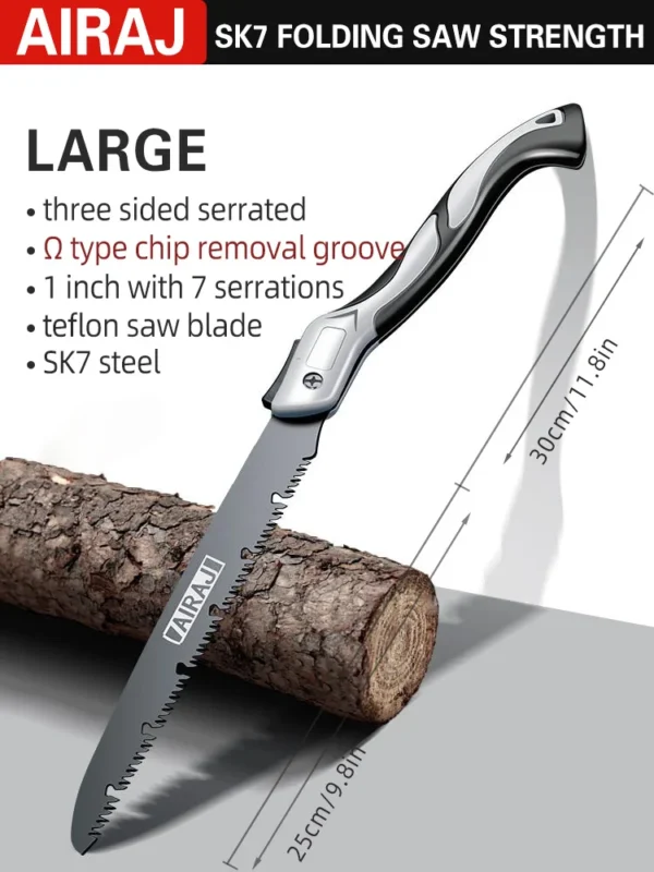 AIRAJ Folding Saw Woodworking Folding hacksaw Multifunction Cutting Wood Sharp Camping Garden Prunch Saw Tree Chopper Knife Hand - Image 9