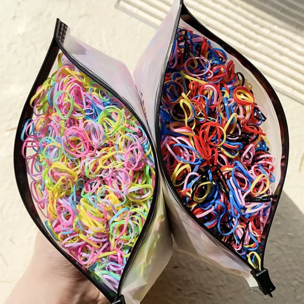 500/1000/2000pcs Girls Colourful Disposable Rubber Band Hair Ties Headband Children Ponytail Holder Bands Kids Hair Accessories - Image 31