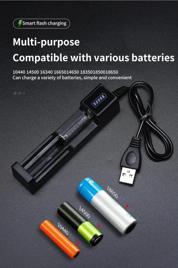 18650 Battery Charger 1/2/4 Slots Dual 18650 Charging 3.7V  Rechargeable Lithium Battery USB Charger For 16340 14500 18650 - Image 13