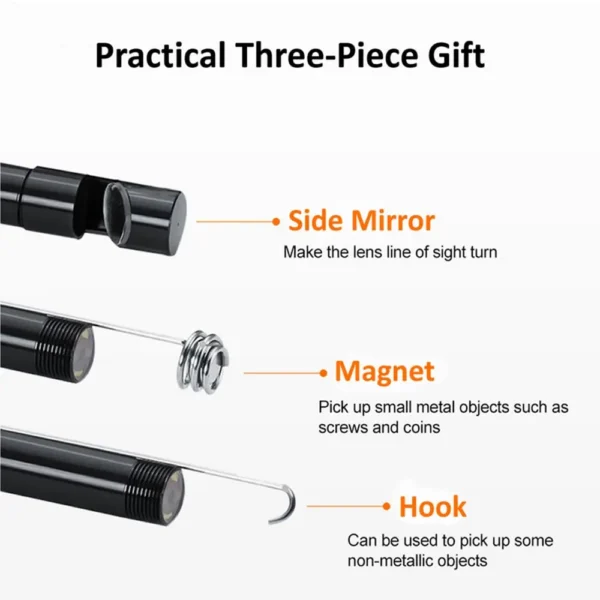 7.0MM TYPE-C Endoscope Camera IP67 Waterproof 6 LEDs Adjustable USB Android Flexible Inspection Borescope Cameras for Phone PC - Image 13