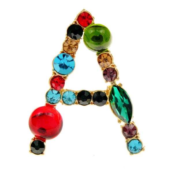 CINDY XIANG 26 Letters Rhinestone Alphabet Brooch Letter Pin Colorful Design Fashion Jewelry ABC Pin High Qulaity Winter Gift - Image 3