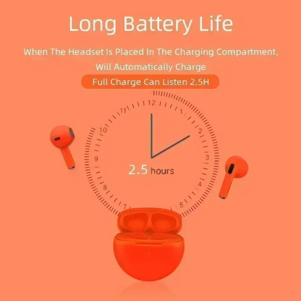 Pro 6 TWS Bluetooth Earphones Wireless Bluetooth Headset Noise Cancelling Earbuds with Mic Pro6 Wireless Headphones for IPhone - Image 14