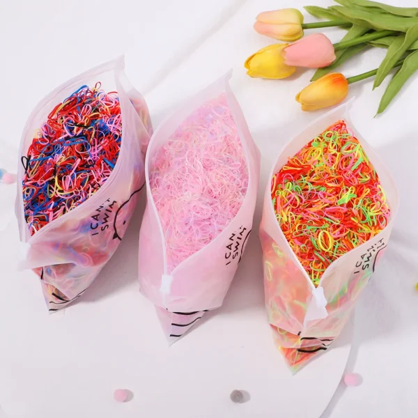 500/1000/2000pcs Girls Colourful Disposable Rubber Band Hair Ties Headband Children Ponytail Holder Bands Kids Hair Accessories - Image 43