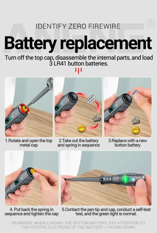 Multifunctional Electrician Test Screwdriver AC Non-contact Induction Test Pen Voltage Tester 70-600V Red Green Induction Lights - Image 19