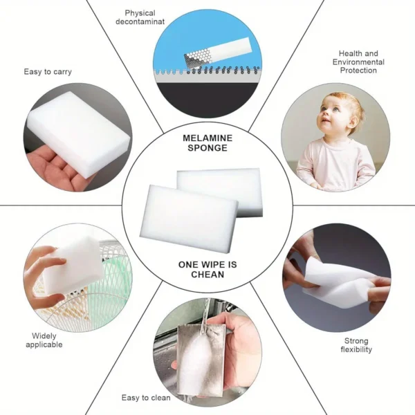 20Pcs Sponge Eraser Melamine Sponge Cleaner Kitchen Cleaning Sponge For Dish Wash Household Bathroom Cleaning Tools 100x60x20MM - Image 6