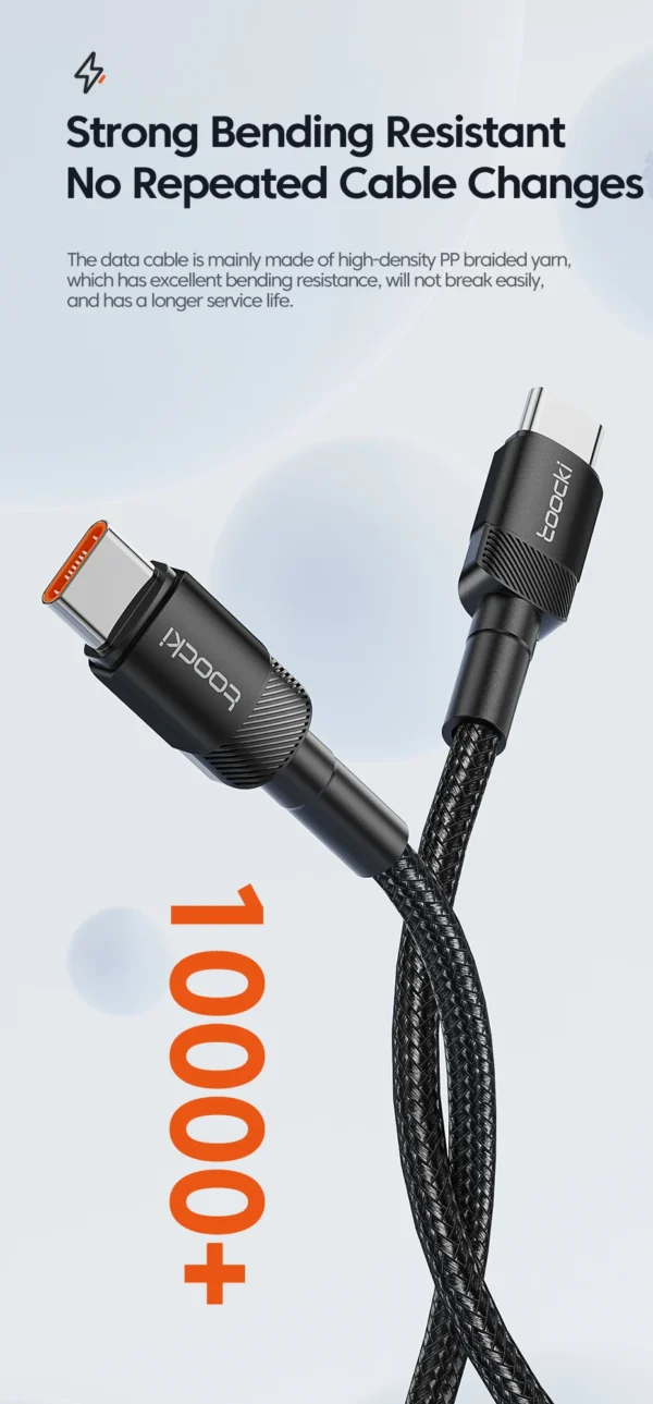 Toocki 100W Type C to USB C Cable PD 3.0 Quick Charge 4.0 Fast Charging Type C to Type C for iPhone 15 Macbook Samsung Xiaomi - Image 19