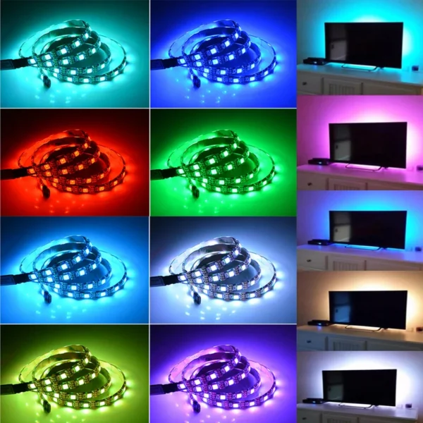RGB 5050 Led Strip Lights with Remote Control Led Tape Flexible RGB Ribbon for Home Room Decor TV Lighting - Image 12