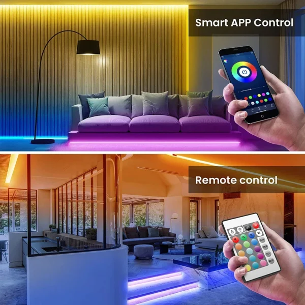 Bluetooth LED Strip Lights Smart SMD 5050 APP Remote Control Flexible Ribbon Diode Lamp Tape TV Backlights Game Room Home Decor - Image 12