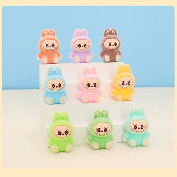 1/9PCS 4cm Cartoon Labubu Series Mini Flocking Exquisite Cute Doll Gift Diy Pendant Accessories Decoration Kawaii Toys Gifts - Image 26