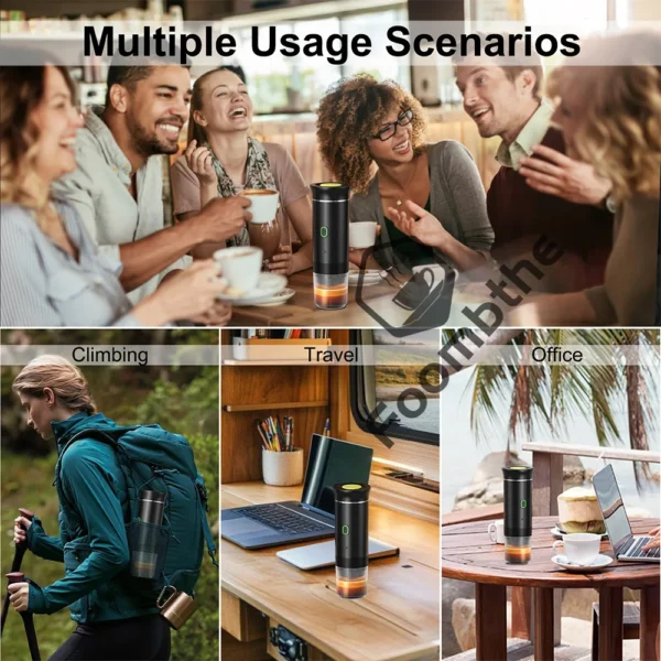 Wireless Electric Portable Espresso Coffee Machine for Car & Home Camping Coffee Maker 3-in-1 Capsule Powder Travel Coffee Maker - Image 16