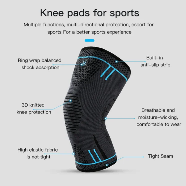 1 PCS Spring Supported Knee Pads For Fitness Basketball Volleyball Running and Sports Suitable For Multiple Scenarios - Image 3