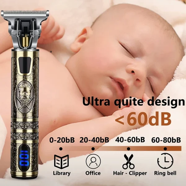 T9 LCD Electric Hairdresser Oil Shaving Head Electric Pusher Carving Electric Pusher Clipper Hair Precision Trimmer for Men Care - Image 6
