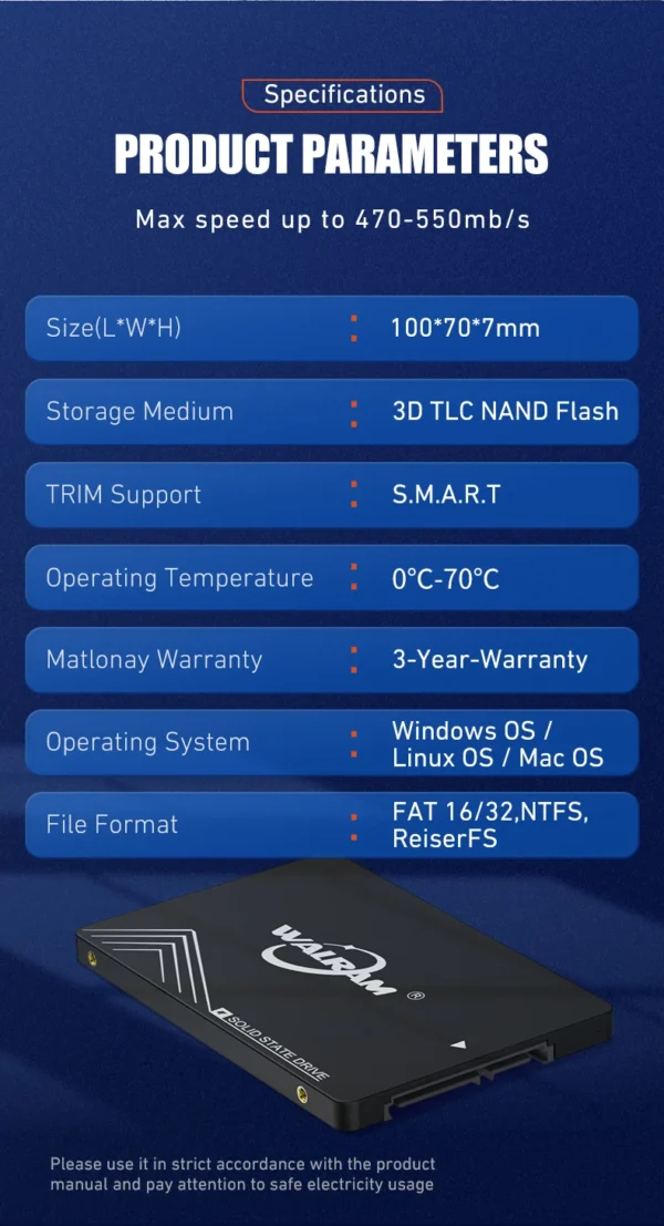 WALRAM Sata3 SSD 1TB 2.5 Inch "Internal Hard Drive Disk 128GB 256GB 512GB HDD Solid State Hard Disk for Laptop Desktop - Image 10