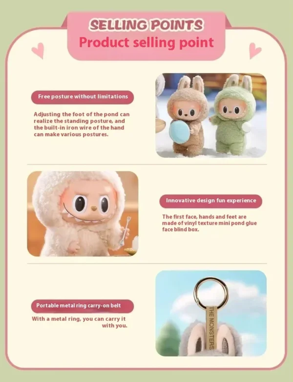 Original Labubu Heartbeat Macaron Face Series Blind Box Trendy Play Cute Handmade Model Mystery Box Collection Toy Birthday Gift - Image 11