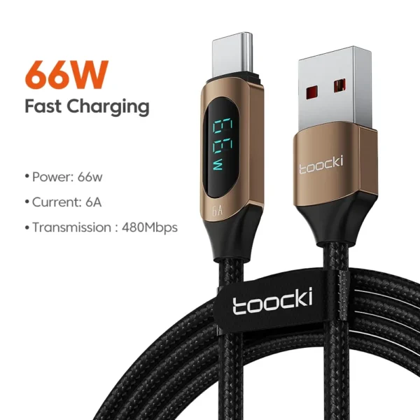 Toocki Type C to Type C Cable 100W PD Fast Charging Charger USB C to USB C Display Cable For Xiaomi POCO F3 Realme Macbook iPad - Image 7