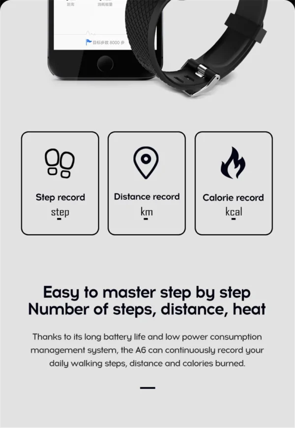 Smart Watch Sport Fitness Bracelet Control Music Message Display Pedometer Bluetooth Connect Smartwatch 116 Alarm Clock Weather - Image 18