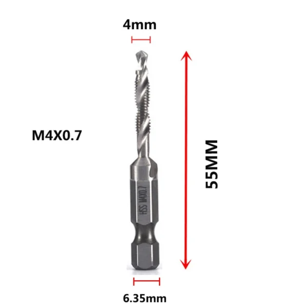 Hex Shank Titanium Plated HSS Screw Thread Metric Tap Drill Bits Screw Machine Compound Tap M3 M4 M5 M6 M8 M10 Hand Tools - Image 18
