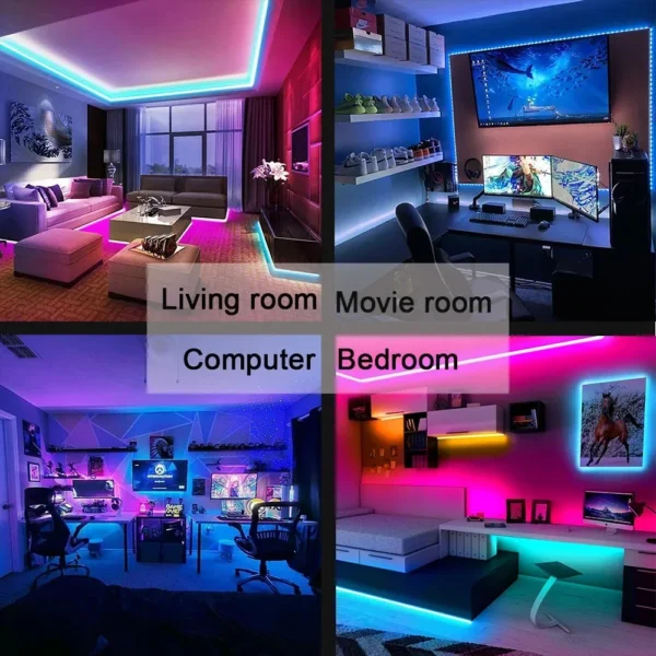 RGB 5050 Led Strip Lights with Remote Control Led Tape Flexible RGB Ribbon for Home Room Decor TV Lighting - Image 6