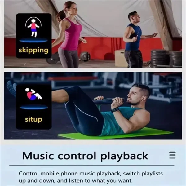 Smart Watch Sport Fitness Bracelet Control Music Message Display Pedometer Bluetooth Connect Smartwatch 116 Alarm Clock Weather - Image 4