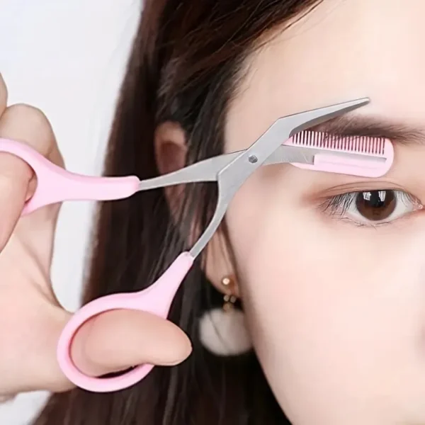 Eyebrow Trimmer Set, Curved Eyebrow Razor, Eyebrow Scissors With Comb, Convenient Easy Beauty Tools For Beginners - Image 10