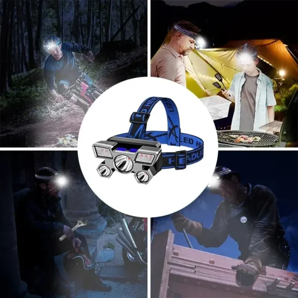 Flashlight on the Forehead Powerful Headlamp Led Rechargeable Mining Lamp High Power Led Flashlights Hiking For Fishing Portable - Image 5