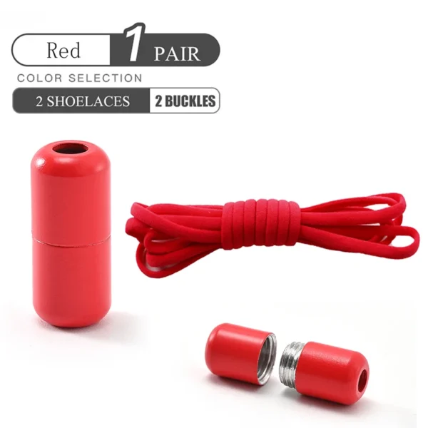 Elastic No Tie Shoelaces Semicircle Shoe Laces For Kids and Adult Sneakers Shoelace Quick Lazy Metal Lock Laces Shoe Strings - Image 24