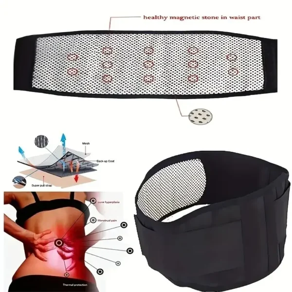 1pc Adjustable Self-heating Magnetic Therapy Back And Waist Support Belt, Waist Massage Belt Sports Support Belt, Body Care Belt - Image 4