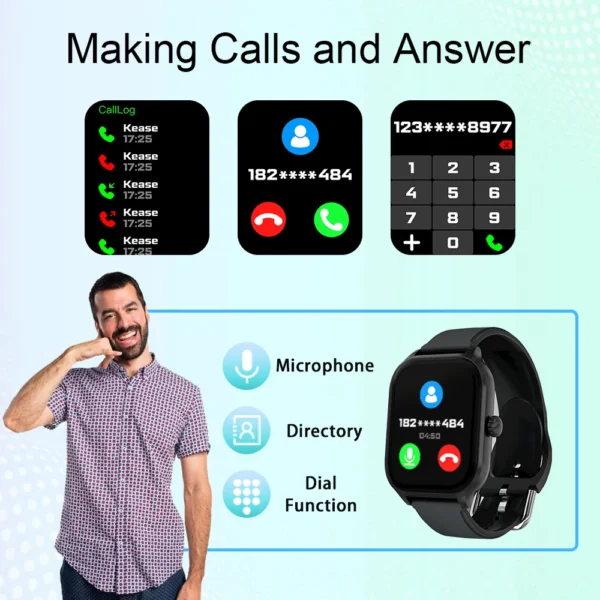 LAXASFIT H9 and H6 Smartwatch Dial to Answer Calls Calorie Tracking Heart Rate Blood Oxygen Monitoring Bluetooth Smart Watch - Image 3