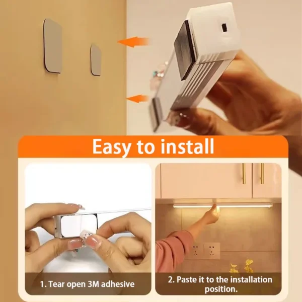 LED Motion Sensor Light Wireless LED Night Light Type C Rechargeable Light Cabinet Wardrobe Lamp Staircase Backlight For Kitchen - Image 4