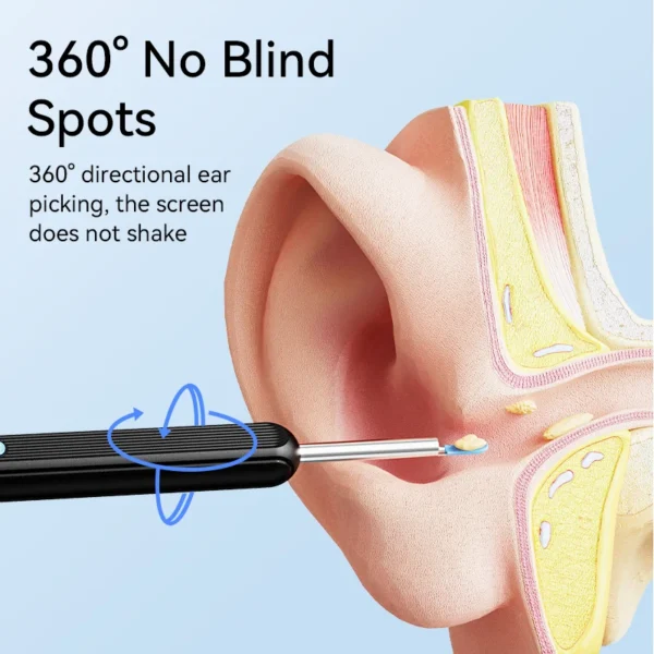 Visual Ear Wax Cleaner with Camera Safe Earwax Removal Endoscope with 5M Camera Luminous Otoscope Ear Cleaning Tools Ear Care - Image 3