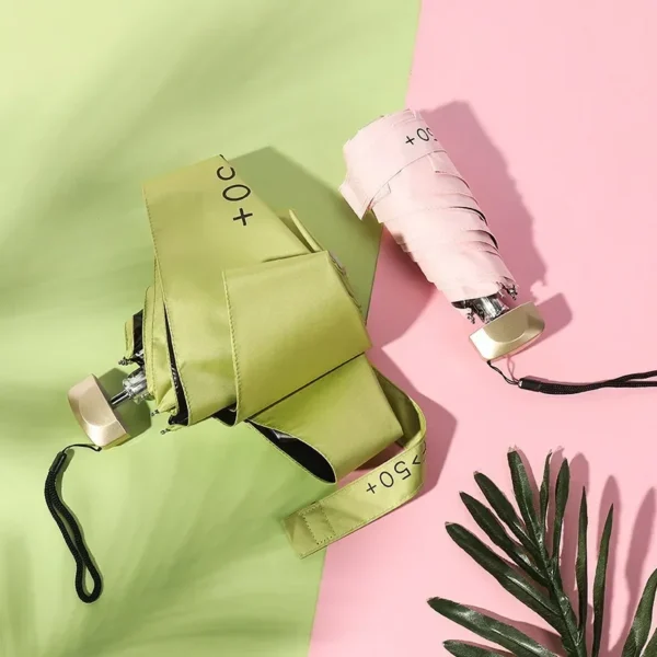 1Pc 55% Off Mini Sun Umbrella Pocket Rain Umbrella Vinyl Folding UV Ultraviolet Protection Sun Shade Pocket Parasol Capsule - Image 2