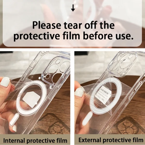 For Magesafe Magnetic Transparent Wireless Charge Case For iPhone 11 12 13 14 15 16 Pro Max Plus Mini X 7 8 Shockproof PC Cover - Image 6