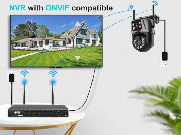 4K 8MP HD Wifi PTZ Camera Outdoor 4MP Dual Lens Dual Screen AI Auto Tracking IP Camera CCTV Audio Video Surveillance P2P iCSee - Image 16