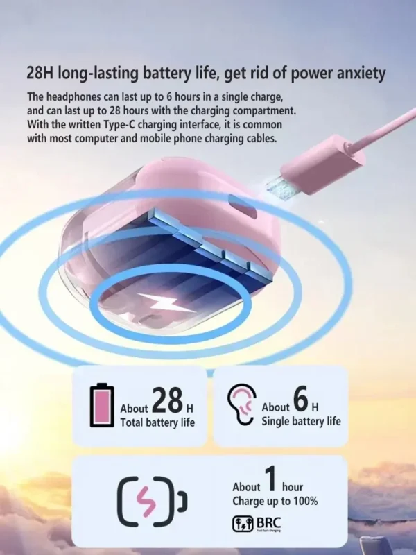 Original T2 Wireless Bluetooth Earphone Transparent HIFI Headphones LED Power Digital Display Stereo Sound Earphones for Xiaomi - Image 15
