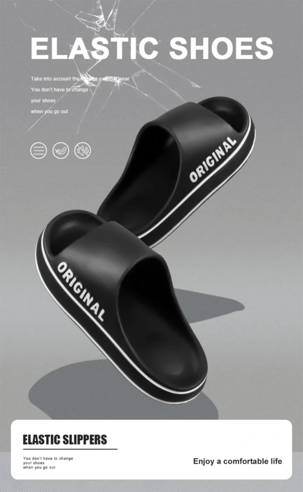 Feslishoet Women Letter Slippers Beach Slides Solid Color Mens Thick Sole Indoor Bathroom Anti Slip Shoes Summer Couple Sandals - Image 13