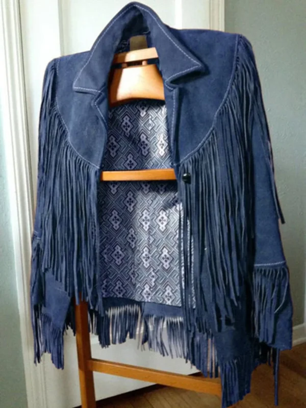 Classic Retro Women's Jacket Suede Tassel Long Sleeve Bohemian Ethnic Style 2024 Autumn And Winter New Jacket - Image 7