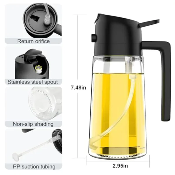 Kitchen Sprayer Spray Oil Dispenser 2in1 Oil Dispenser Oil Sprayer Comfortable Handle Barbecue Air Frying Pan Oven Steak Frying - Image 6