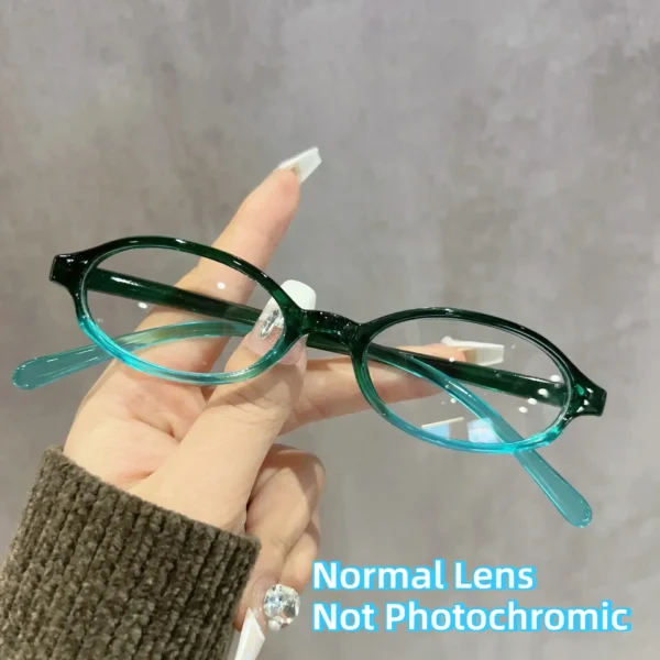 Women's New Finished Photochromic Myopia Glasses Men Small Oval Frame Minus Eyewear Fashion Discoloration Ultralight Eyeglasses - Image 7