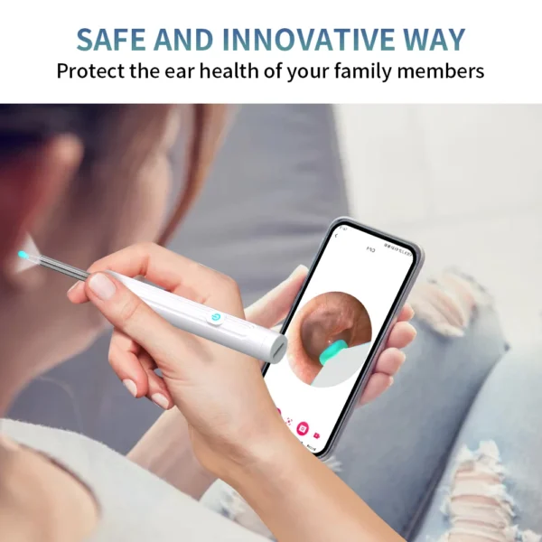 Smart Visual Ear Cleaner with Camera 1296P Ear Sticks USB C Charging Ear Wax Removal Tool WIFI Connection 6 LED Lights Earpick - Image 4